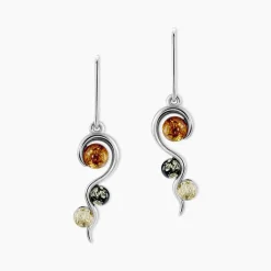 Histoire d'Or Boucles D'oreilles Pendantes Murriel Argent Blanc Ambre