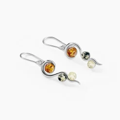 Histoire d'Or Boucles D'oreilles Pendantes Murriel Argent Blanc Ambre