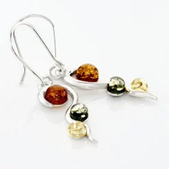 Histoire d'Or Boucles D'oreilles Pendantes Murriel Argent Blanc Ambre