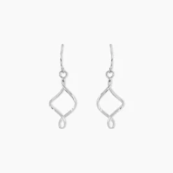 Boucles D'oreilles Pendantes Louison Argent Blanc-Histoire d'Or
