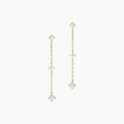 Boucles D'Oreilles Pendantes Madhav Or Jaune Diamant Synthétique-Histoire d'Or Outlet