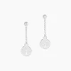 Histoire d'Or Boucles D'oreilles Pendantes Audrey-rose Argent Blanc