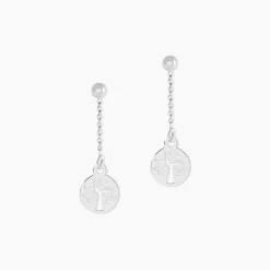 Histoire d'Or Boucles D'oreilles Pendantes Audrey-rose Argent Blanc