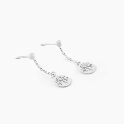 Histoire d'Or Boucles D'oreilles Pendantes Audrey-rose Argent Blanc