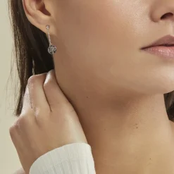 Histoire d'Or Boucles D'oreilles Pendantes Audrey-rose Argent Blanc