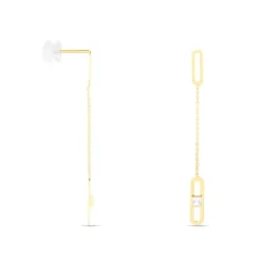 Histoire d'Or Boucles D'oreilles Pendantes Minimalist Chic Or Jaune Oxyde