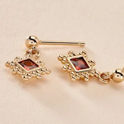 Histoire d'Or Boucles D'oreilles Pendantes Bobbie Plaqué Or Jaune Oxyde De Zirconium