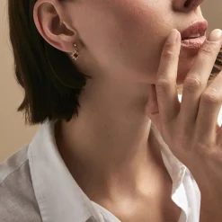 Histoire d'Or Boucles D'oreilles Pendantes Bobbie Plaqué Or Jaune Oxyde De Zirconium