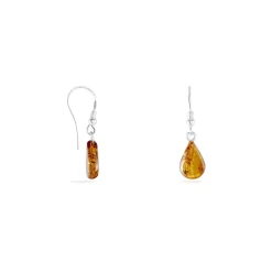 Boucles D'oreilles Pendantes Argent Blanc Mareme Ambre-Histoire d'Or Online