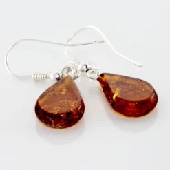 Boucles D'oreilles Pendantes Argent Blanc Mareme Ambre-Histoire d'Or Online