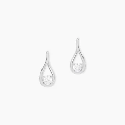 Histoire d'Or Boucles D'oreilles Pendantes Paloma Argent Blanc Oxyde De Zirconium