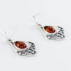 Histoire d'Or Boucles D'oreilles Pendantes Doralyn Argent Blanc Ambre