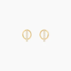 Histoire d'Or Boucles D'oreilles Pendantes Edmee Cercle Or Jaune Oxyde De Zirconium