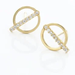 Histoire d'Or Boucles D'oreilles Pendantes Edmee Cercle Or Jaune Oxyde De Zirconium