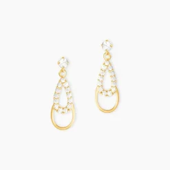 Histoire d'Or Boucles D'oreilles Pendantes Britain Or Jaune Oxyde De Zirconium