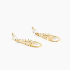 Histoire d'Or Boucles D'oreilles Pendantes Britain Or Jaune Oxyde De Zirconium