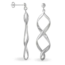 Histoire d'Or Boucles D'oreilles Pendantes Jolanda Argent Blanc