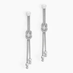 Histoire d'Or Boucles D'oreilles Pendantes Deauville Argent Blanc