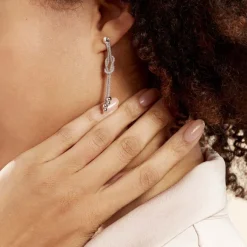 Histoire d'Or Boucles D'oreilles Pendantes Deauville Argent Blanc