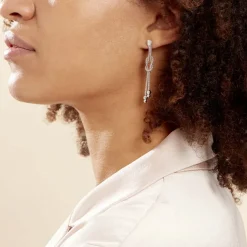 Histoire d'Or Boucles D'oreilles Pendantes Deauville Argent Blanc