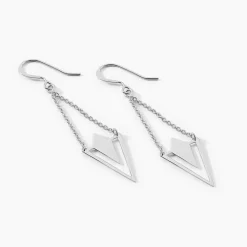 Histoire d'Or Boucles D'oreilles Pendantes Tylee Argent Blanc