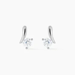 Boucles D'oreilles Pendantes April Argent Blanc Oxyde De Zirconium-Histoire d'Or Sale