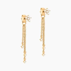 Histoire d'Or Boucles D'Oreilles Pendantes Solenne Plaqué Or Jaune Oxyde De Zirconium