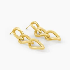 Histoire d'Or Boucles D'Oreilles Pendantes Mayna Acier Jaune