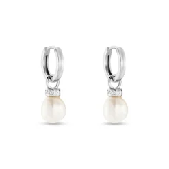 Boucles D'oreilles Pendantes Argent Blanc Iribert Perles De Culture-Histoire d'Or New