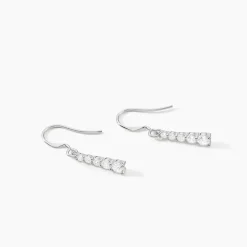 Boucles D'oreilles Pendantes Argent Blanc Henriet Oxyde De Zirconium-Histoire d'Or Clearance