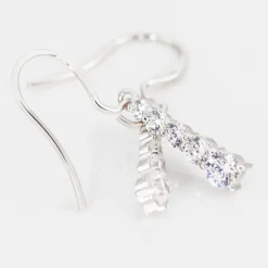 Boucles D'oreilles Pendantes Argent Blanc Henriet Oxyde De Zirconium-Histoire d'Or Clearance