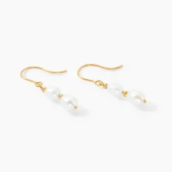 Histoire d'Or Boucles D'oreilles Pendantes Pearly Or Jaune Perle De Culture