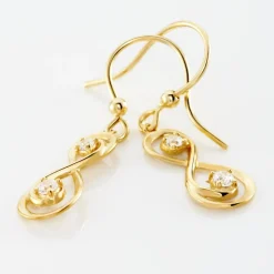 Histoire d'Or Boucles D'oreilles Pendantes Ademar Or Jaune Oxyde De Zirconium