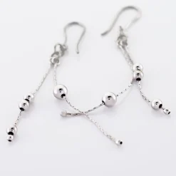 Histoire d'Or Boucles D'oreilles Pendantes Manou Argent Blanc