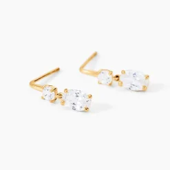 Boucles D'oreilles Pendantes Gulbeyaz Or Jaune Oxyde De Zirconium-Histoire d'Or Online