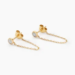 Histoire d'Or Boucles D'oreilles Pendantes Mon 1er Diamant Or Jaune Diamant