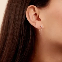 Histoire d'Or Boucles D'oreilles Pendantes Mon 1er Diamant Or Jaune Diamant