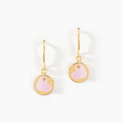 Histoire d'Or Boucles D'oreilles Pendantes Cleomela Coeur Or Jaune Nacre