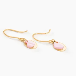 Histoire d'Or Boucles D'oreilles Pendantes Cleomela Coeur Or Jaune Nacre