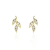 Histoire d'Or Boucles D'oreilles Pendantes Edia Feuille Or Jaune Oxyde De Zirconium