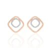 Histoire d'Or Boucles D'oreilles Pendantes Artahe Carree Or Bicolore