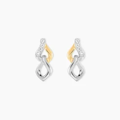 Histoire d'Or Boucles D'Oreilles Pendantes Or Jaune Oxyde De Zirconium