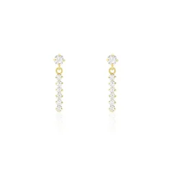 Boucles D'oreilles Pendantes Barakat Or Jaune Oxyde De Zirconium-Histoire d'Or New