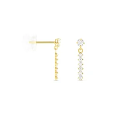 Boucles D'oreilles Pendantes Barakat Or Jaune Oxyde De Zirconium-Histoire d'Or New