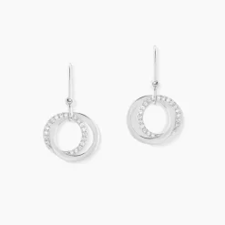 Boucles D'oreilles Pendantes Or Blanc Tresha Diamants-Histoire d'Or Discount
