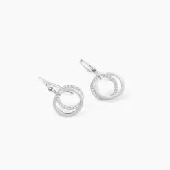 Boucles D'oreilles Pendantes Or Blanc Tresha Diamants-Histoire d'Or Discount
