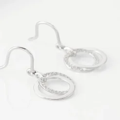 Boucles D'oreilles Pendantes Or Blanc Tresha Diamants-Histoire d'Or Discount