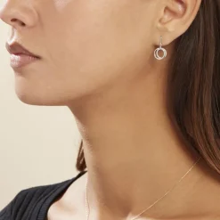 Boucles D'oreilles Pendantes Or Blanc Tresha Diamants-Histoire d'Or Discount