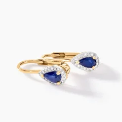 Boucles D'oreilles Pendantes Doorsie Or Jaune Saphir Et Diamant-Histoire d'Or Best