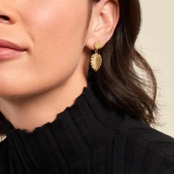 Boucles D'oreilles Pendantes Hristina Acier Jaune-Histoire d'Or Hot